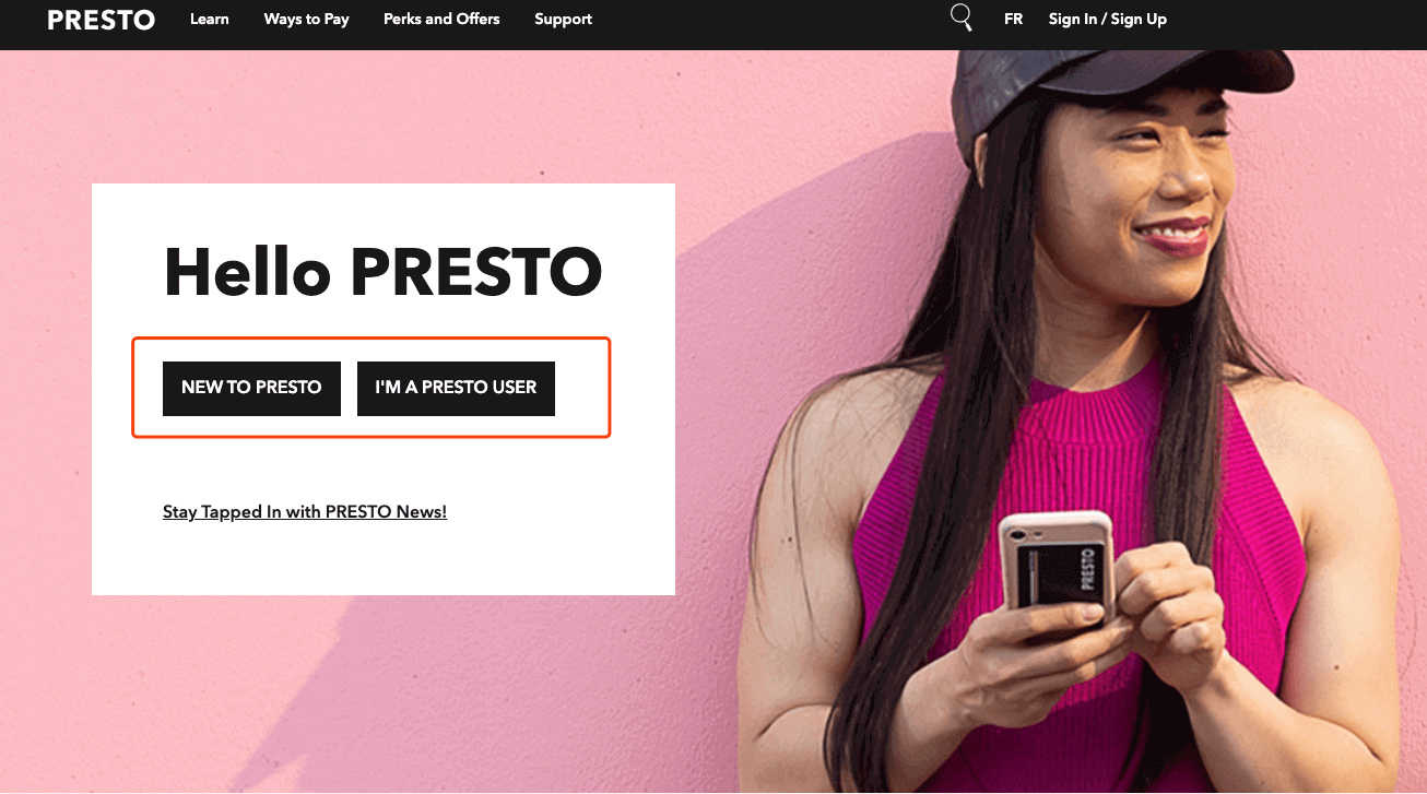 Presto Card Website