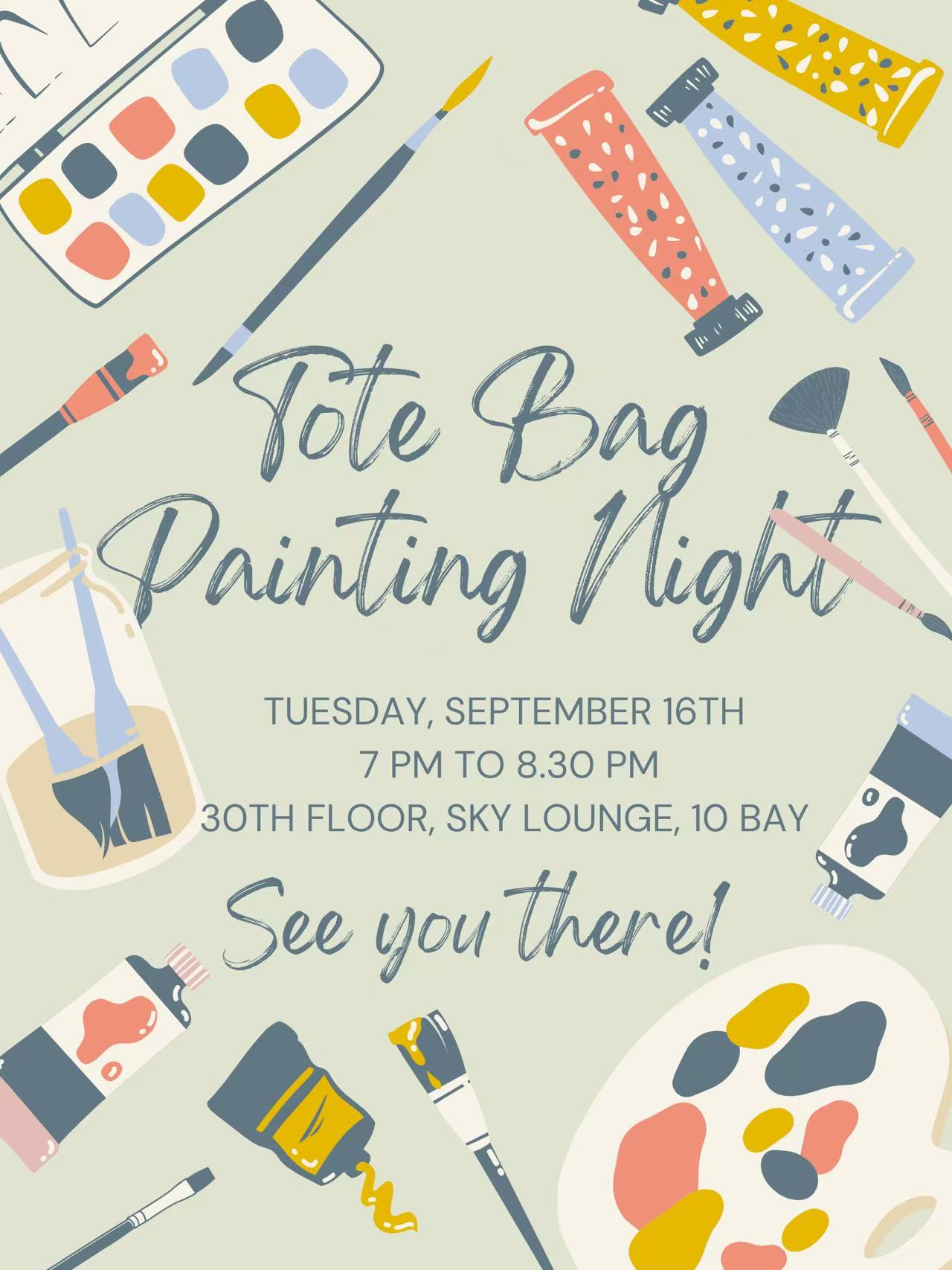Tote Bag Painting Night Poster