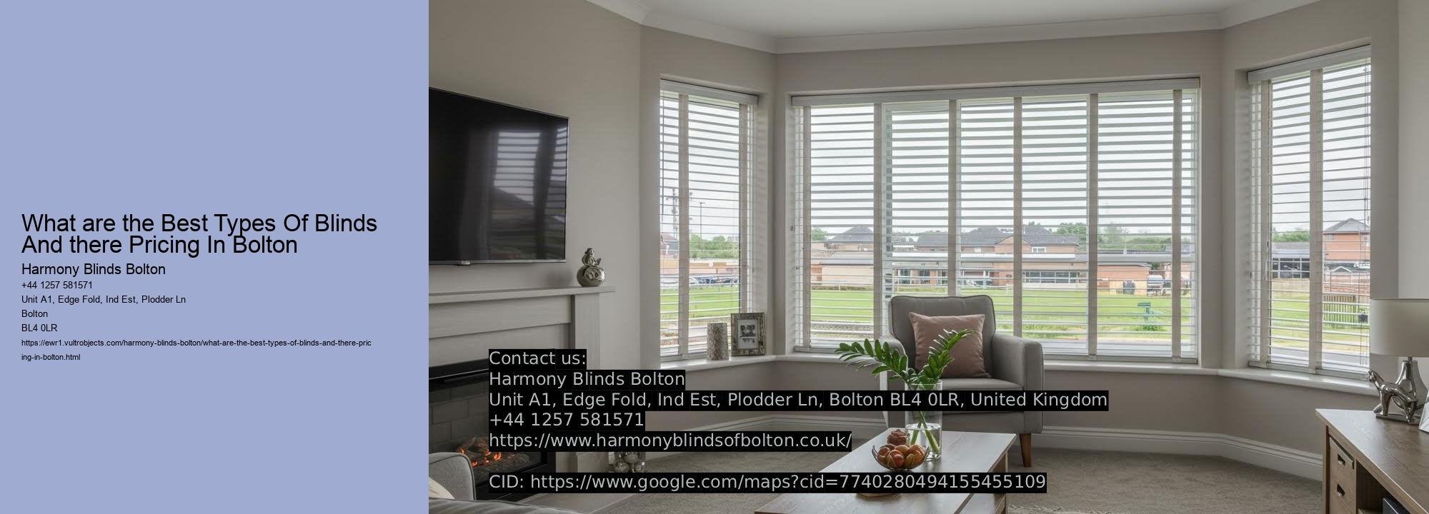 What are the Best Types Of Blinds And there Pricing In Bolton
