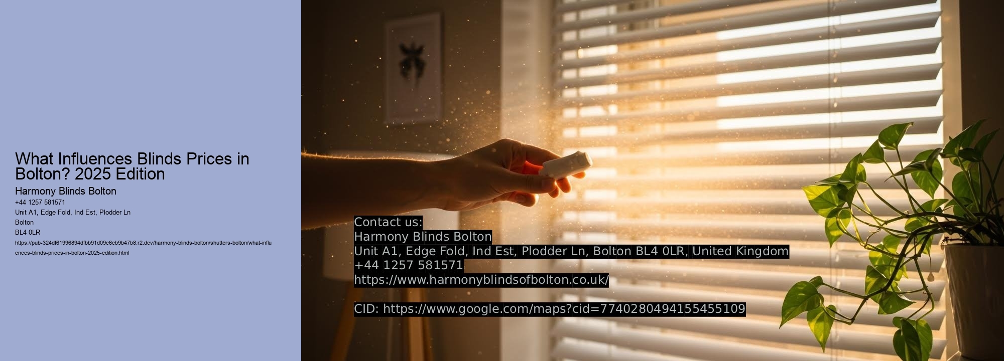 What Influences Blinds Prices in Bolton? 2025 Edition