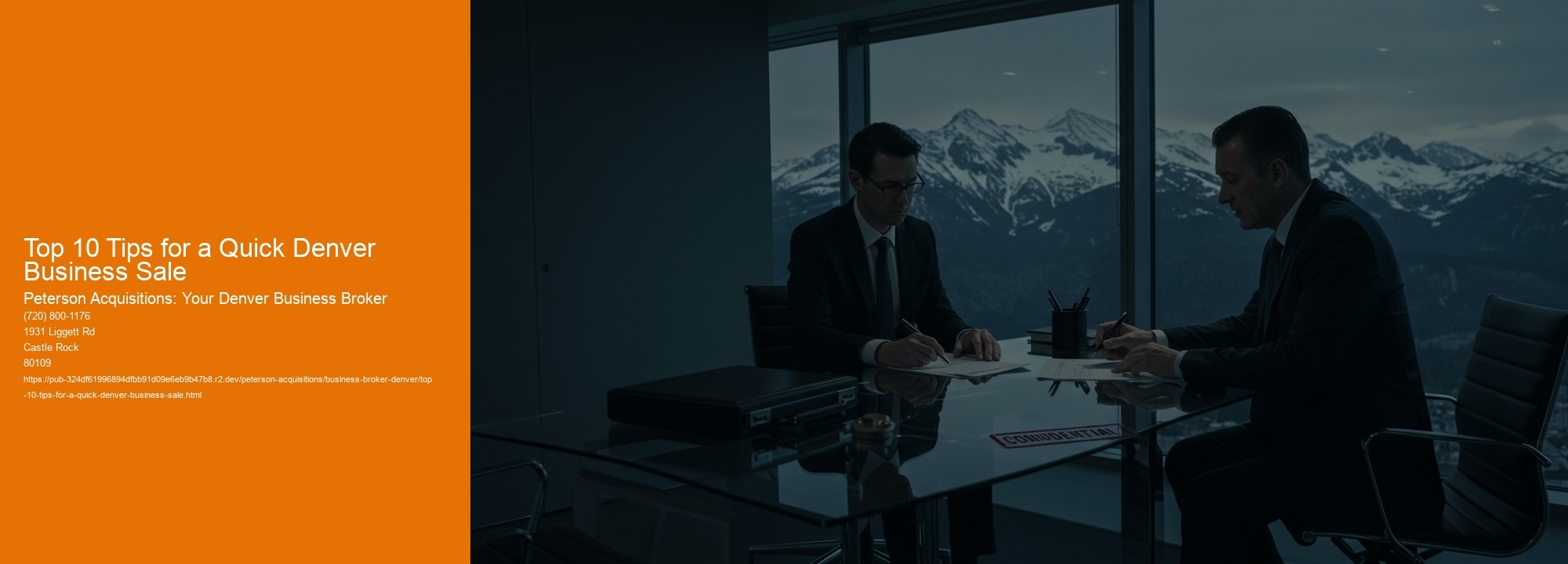 Top 10 Tips for a Quick Denver Business Sale