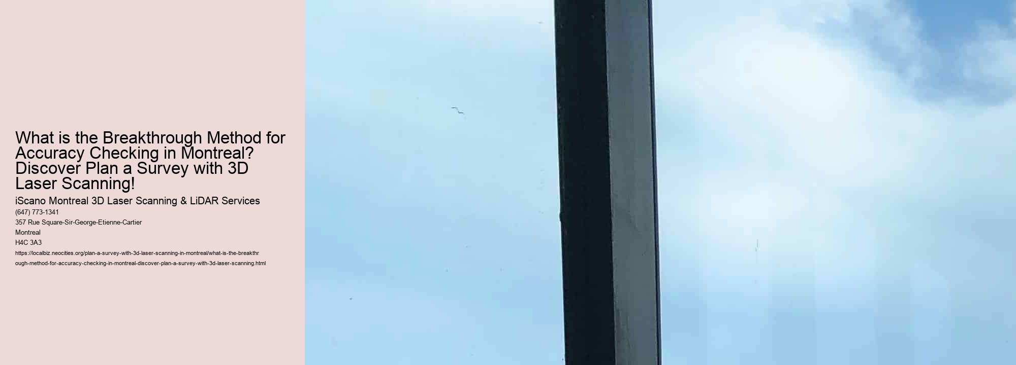 What is the Breakthrough Method for Accuracy Checking in Montreal? Discover Plan a Survey with 3D Laser Scanning!