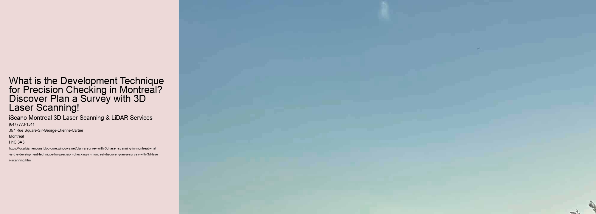 What is the Development Technique for Precision Checking in Montreal? Discover Plan a Survey with 3D Laser Scanning!