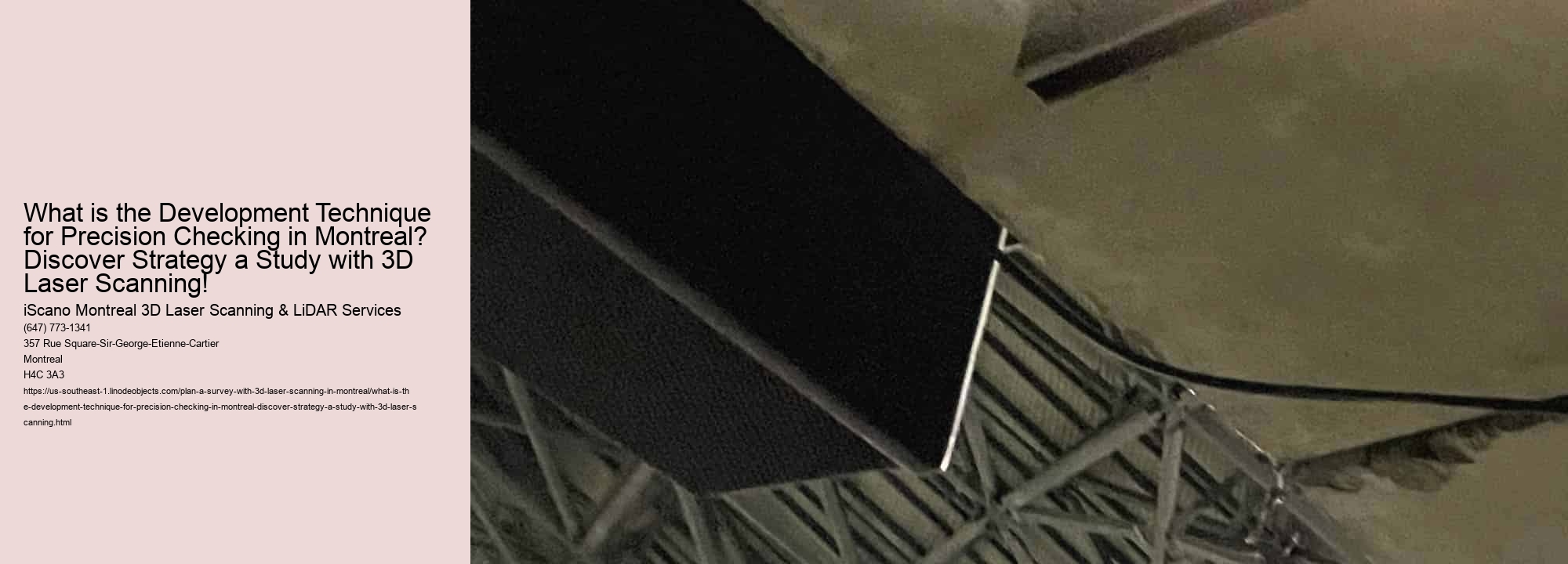 What is the Development Technique for Precision Checking in Montreal? Discover Strategy a Study with 3D Laser Scanning!